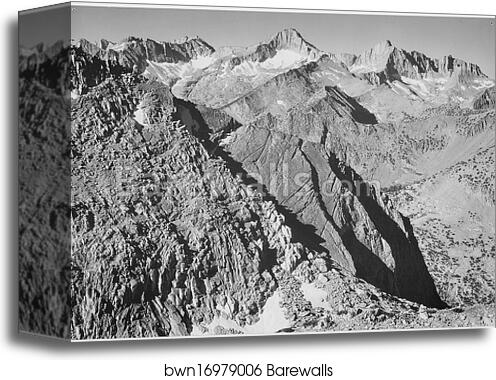 Mt. Brewer, Kings River Canyon (Proposed as a national park), California, 1936.  Photographs of National Parks and Monuments, compiled 1941 - 1942, documenting the period ca. 1933 - 1942 by Ansel Adams (1902-1984), Canvas Print