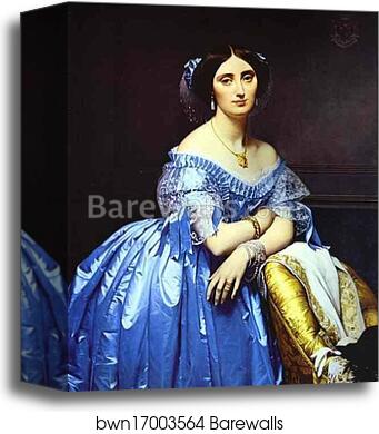 Portrait of Princess De Broglie by Jean-Auguste-Dominique Ingres, Canvas Print
