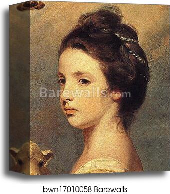 Lady Mary Leslie. Detail by Sir Joshua Reynolds, Canvas Print Lady Mary Leslie. Detail by Sir Joshua Reynolds, Canvas Print