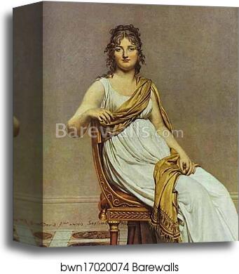 Portrait of Madame de Verninac, née Henriette Delacroix, Sister of Eugène Delacroix by Jacques-Louis David, Canvas Print