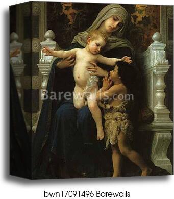 Madonna and Child with St. John the Baptist by William-Adolphe Bouguereau, Canvas Print Madonna and Child with St. John the Baptist by William-Adolphe Bouguereau, Canvas Print