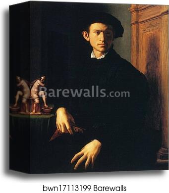 Portrait of Young Man with a Lute by Agnolo Bronzino, Canvas Print
