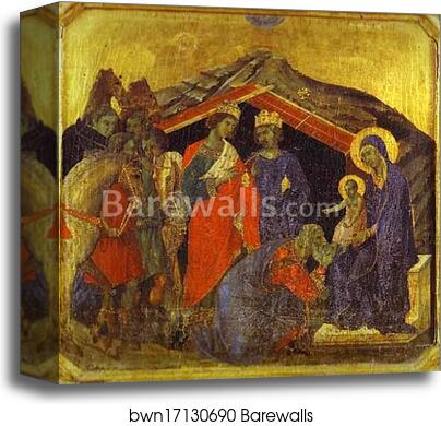 Maestà (front, predella) The Adoration of the Magi by Duccio Di Buoninsegna, Canvas Print