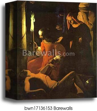 St. Sebastian Tended by St. Irene by Georges De La Tour, Canvas Print