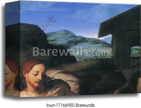 Noli me tangere. Detail by Agnolo Bronzino, Canvas Print