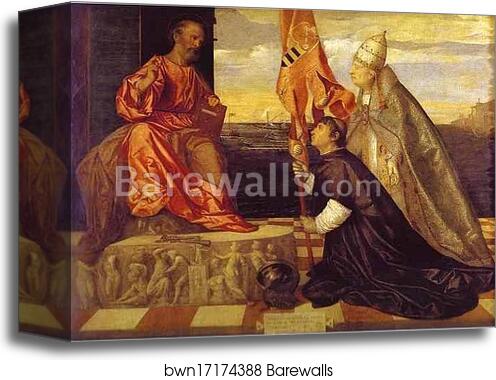 Pope Alexander VI Presenting Jacopo Pesaro to Saint Peter by Titian, Canvas Print