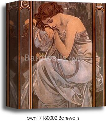 Nocturnal Slumber by Alphonse Mucha, Canvas Print