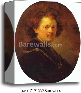 Self-Portrait Bareheaded by Rembrandt Harmenszoon Van Rijn, Canvas Print Self-Portrait Bareheaded by Rembrandt Harmenszoon Van Rijn, Canvas Print