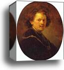 Self-Portrait Bareheaded by Rembrandt Harmenszoon Van Rijn, Canvas Print