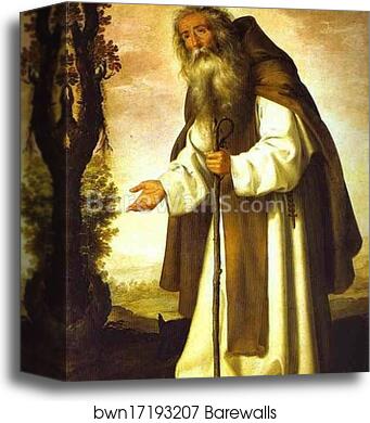 St. Anthony Abbot by Francisco De Zurbarán, Canvas Print
