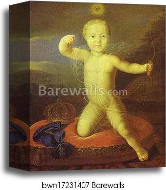 Portrait of the Tsarevich Peter Petrovich as Cupid by Louis Caravaque, Canvas Print Portrait of the Tsarevich Peter Petrovich as Cupid by Louis Caravaque, Canvas Print