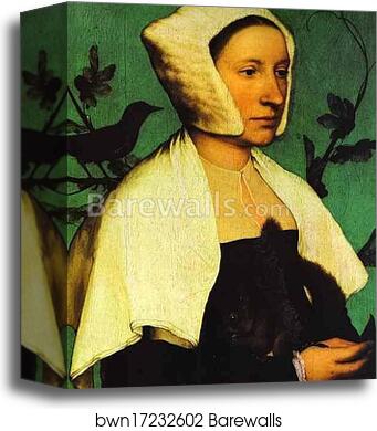 Portrait of Unknown Lady with a Squirrel and Starling by Hans Holbein The Younger, Canvas Print