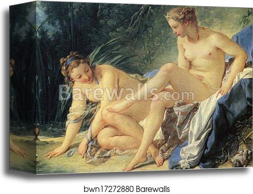 Diana Leaving Her Bath. Detail by François Boucher, Canvas Print Diana Leaving Her Bath. Detail by François Boucher, Canvas Print
