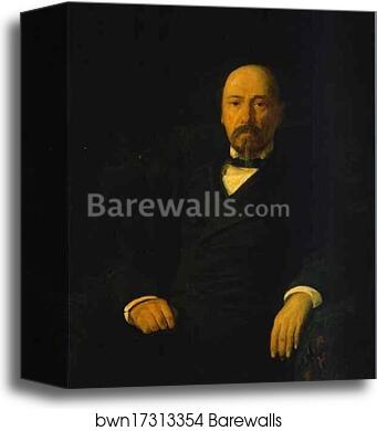 Portrait of the Poet Nikolay Nekrasov by Nikolay Gay, Canvas Print
