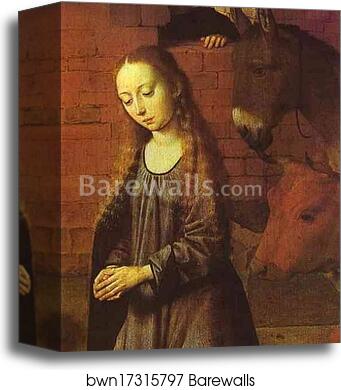 The Nativity. Detail by Gerard David, Canvas Print