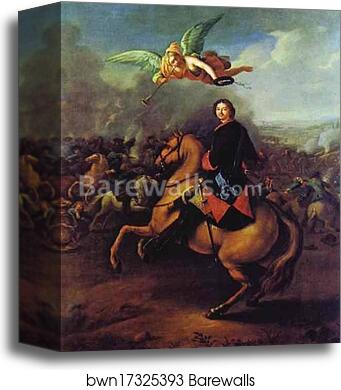 Peter the Great During the Battle of Poltava by Johann Gottfried Tannauer, Canvas Print