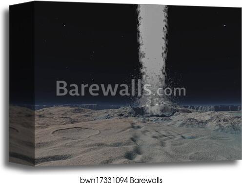 Eruption of an ice volcano on the surface of Neptunes moon Triton by Walter Myers/Stocktrek Images, Canvas Print