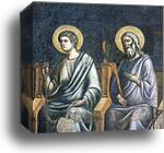 The Last Judgment. Seated Apostles. Detail by Pietro Cavallini, Canvas Print