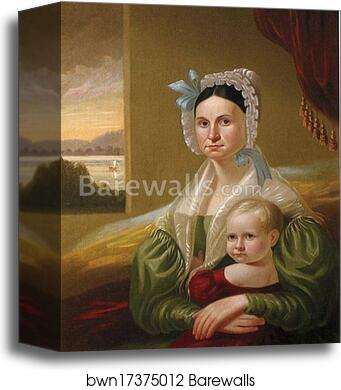 Mrs. David Steele Lamme and Son William Wirt by George Caleb Bingham, Canvas Print