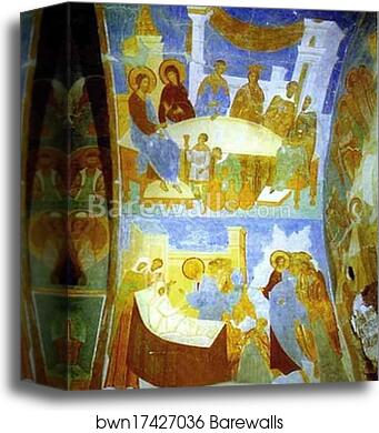 Ceiling mural in the Church of Nativity of the Virgin in the Pherapontov Monastery by Dionisii (Dionysius), Canvas Print