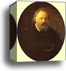 Portrait of the Author Alexander Herzen by Nikolay Gay, Canvas Print