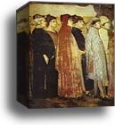 Allegory of Good Government. Detail by Ambrogio Lorenzetti, Canvas Print