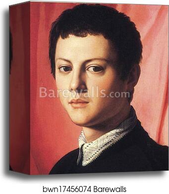 Portrait of Sculptor Pierino da Vinci. Detail by Agnolo Bronzino, Canvas Print