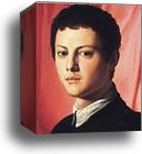 Portrait of Sculptor Pierino da Vinci. Detail by Agnolo Bronzino, Canvas Print