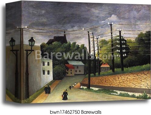 View of Malakoff, Paris Region by Henri Rousseau, Canvas Print View of Malakoff, Paris Region by Henri Rousseau, Canvas Print