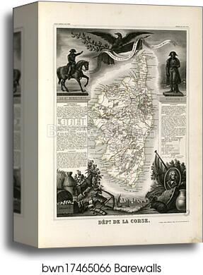 Dépt. de la Corse (région du sud) by Victor Jules Levasseur, Canvas Print