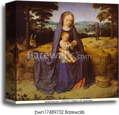 The Rest on the Flight into Egypt by Gerard David, Canvas Print