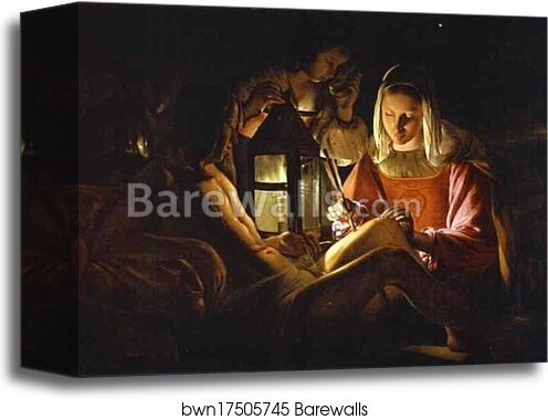 St. Sebastian with Lantern by Georges De La Tour, Canvas Print St. Sebastian with Lantern by Georges De La Tour, Canvas Print
