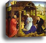 Middelburg Altarpiece. Nativity. Detail by Rogier Van Der Weyden, Canvas Print