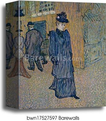 Jane Avril sortant du Moulin Rouge / Jane Avril Leaving the Moulin Rouge by Henri De Toulouse-Lautrec, Canvas Print