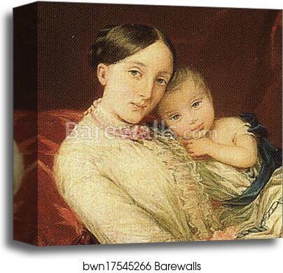 Grand Duchess Maria Nikolaevna with Her Children. Detail by Christina Robertson, Canvas Print