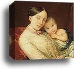 Grand Duchess Maria Nikolaevna with Her Children. Detail by Christina Robertson, Canvas Print