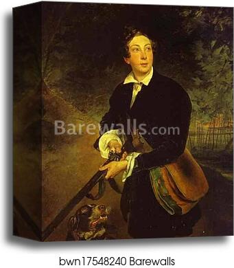 Portrait of the Poet and Playwright Alexey Tolstoy as a Youth by Karl Brulloff, Canvas Print