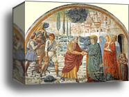 Tabernacle of the Visitation: Meeting at the Golden Gate by Benozzo Gozzoli, Canvas Print