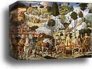 Procession of the Magus Balthazar. Detail by Benozzo Gozzoli, Canvas Print