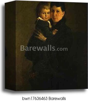 Portrait of Sophia Tolstaya, Leo Tolstoy's Wife, with Their Daughter Alexandra Tolstaya by Nikolay Gay, Canvas Print Portrait of Sophia Tolstaya, Leo Tolstoy's Wife, with Their Daughter Alexandra Tolstaya by Nikolay Gay, Canvas Print