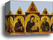 Polyptych No. 28 (The Holy Virgin with the Christ Child and Four Saints) by Duccio Di Buoninsegna, Canvas Print