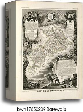 Dépt. de la Haute Garonne (région du sud) by Victor Jules Levasseur, Canvas Print Dépt. de la Haute Garonne (région du sud) by Victor Jules Levasseur, Canvas Print
