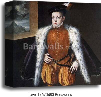 Portrait of Don Carlos by Sofonisba Anguissola, Canvas Print