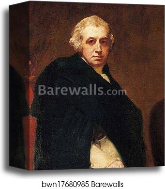 John Flaxman Modelling the Bust of William Hayley. Detail by George Romney, Canvas Print