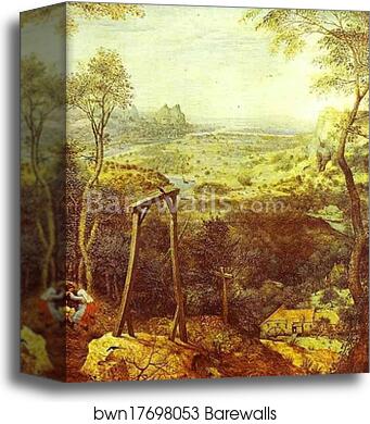 The Magpie on the Gallows. Detail by Pieter Bruegel The Elder, Canvas Print The Magpie on the Gallows. Detail by Pieter Bruegel The Elder, Canvas Print
