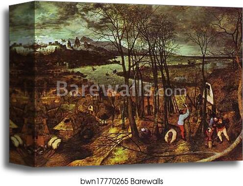 The Gloomy Day (February) by Pieter Bruegel The Elder, Canvas Print