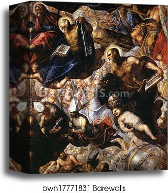 Paradise. Detail by Jacopo Robusti, Called Tintoretto, Canvas Print