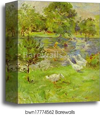 Girl in a Boat with Geese by Berthe Morisot, Canvas Print