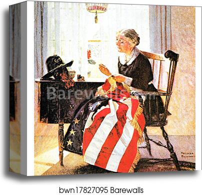 Mending the Flag by Norman Rockwell, Canvas Print