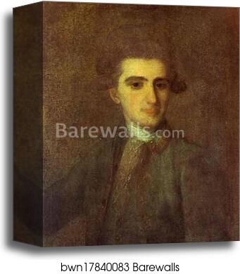 Portrait of N. E. Struisky by Fedor Rokotov, Canvas Print